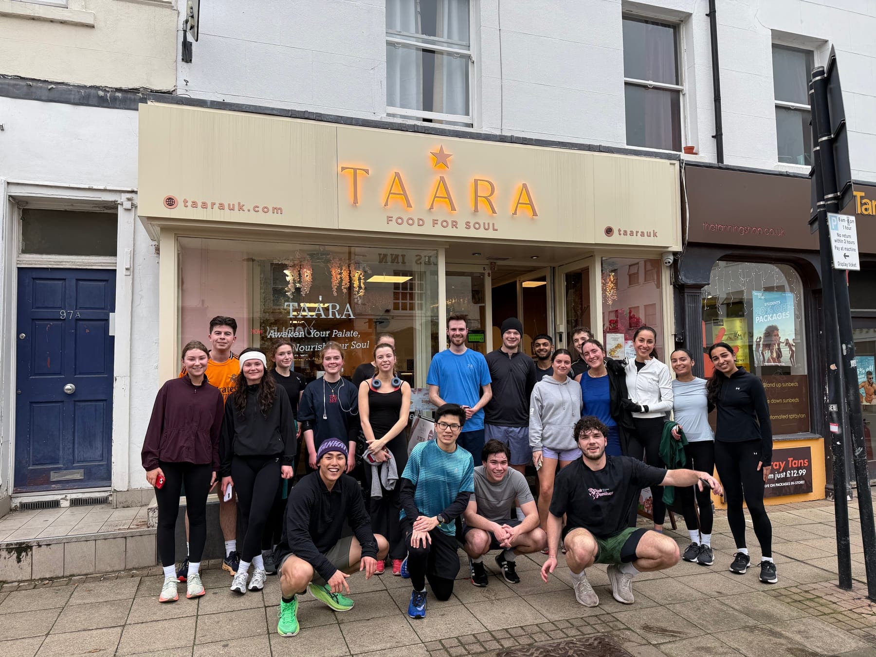 Sunday Brunch Club runners outside TAARA in Leamington Spa